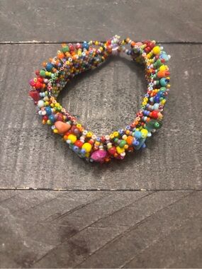 Colorful Handcrafted Beaded Statement Bracelet Boho Festival  Southwestern Style